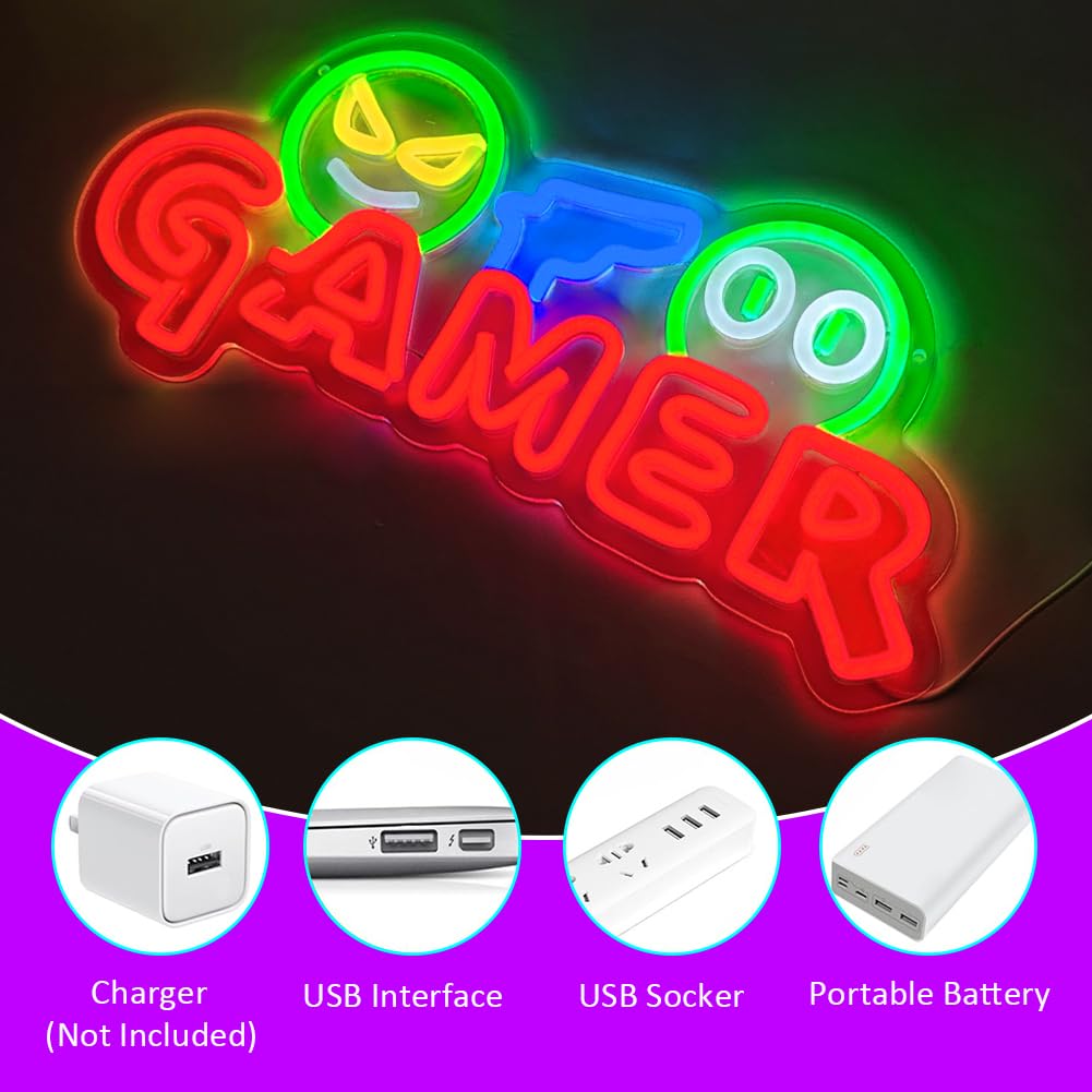 Gamer Neon Sign LED Wall Light - đánh giá và giá Party Games For Christmas
